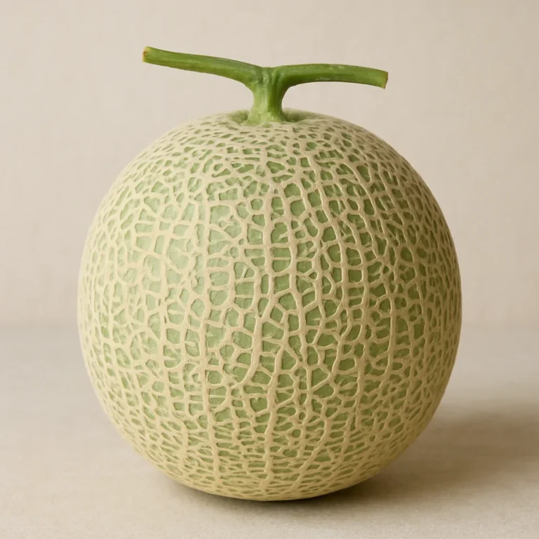 껍질과 씨를 제거한 멜론 과육 조각이 놓여 있다